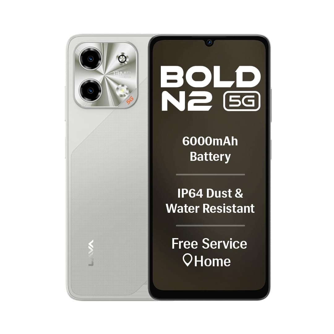 Lava Bold N2 5G (Regal Gold, 4GB RAM, 128GB Storage) | 6000 mAh Super Battery | Octacore Ultrafast Processor | Biggest 6.75 (HD+) 120Hz Display | IP64 Dust & Water Resistant | Free Service @ Home