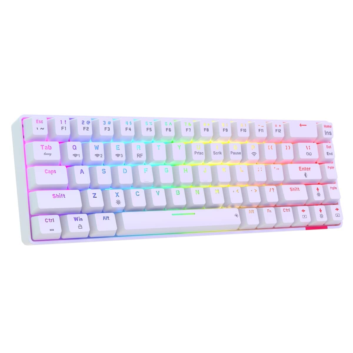 Portronics Hydra 10 Mechanical Wireless Gaming Keyboard with Bluetooth 5.0 + 2.4 GHz, RGB Lights 16.8 Million Colors, Type C Charging, Compatible with PCs, Smartphones and Tablets(Brown)